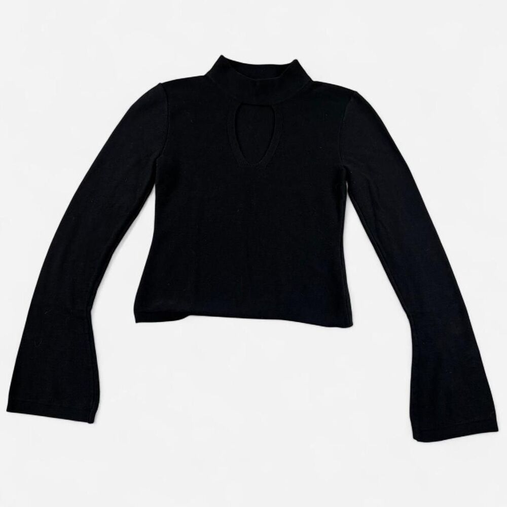 Urban Outfitters Black Cropped Mock Neck Long Sleeve Top – Women’s Size Small
